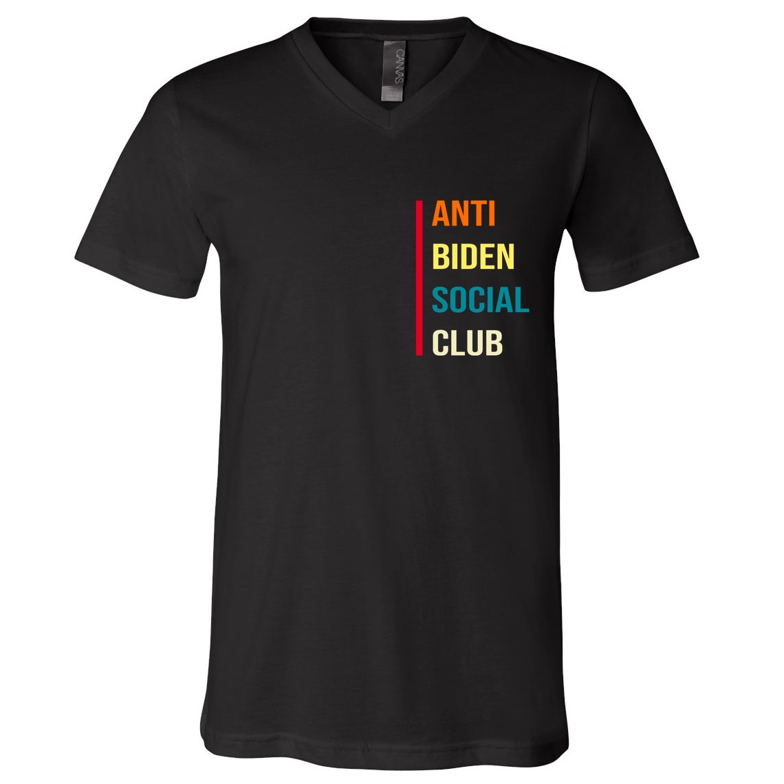 Anti Biden Social Club Pocket Logo V-Neck T-Shirt