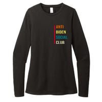 Anti Biden Social Club Pocket Logo Womens CVC Long Sleeve Shirt