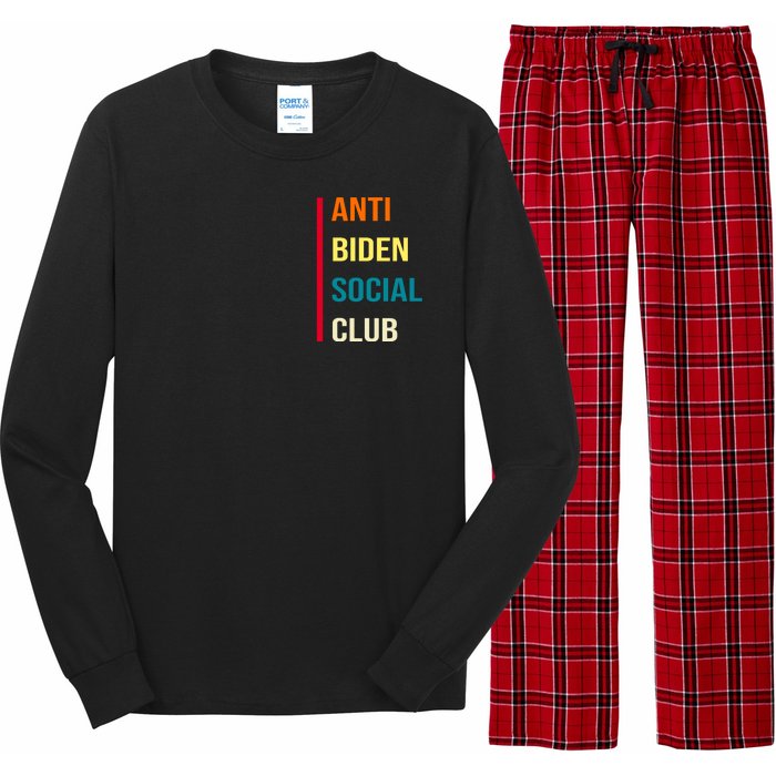 Anti Biden Social Club Pocket Logo Long Sleeve Pajama Set