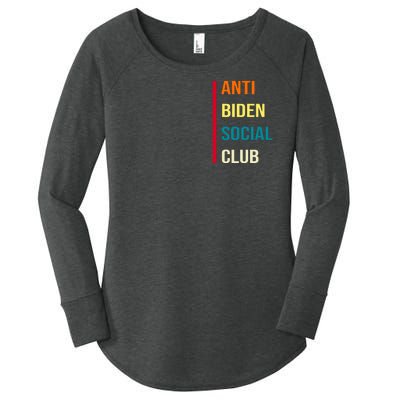 Anti Biden Social Club Pocket Logo Women's Perfect Tri Tunic Long Sleeve Shirt