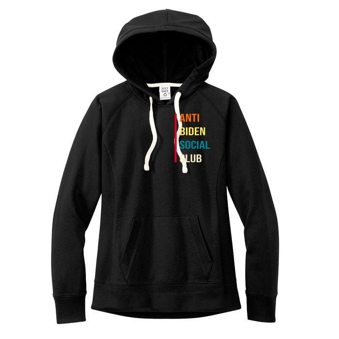 Anti Biden Social Club Pocket Logo Women's Fleece Hoodie