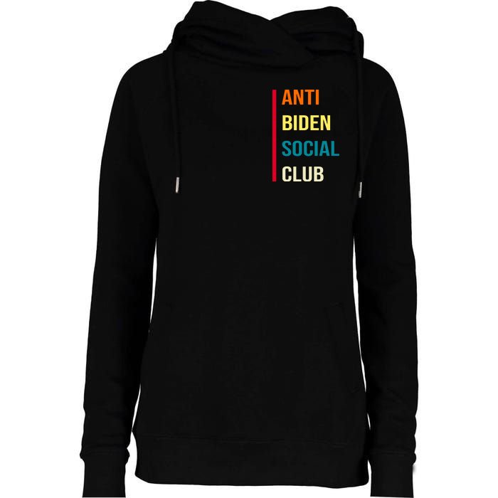 Anti Biden Social Club Pocket Logo Womens Funnel Neck Pullover Hood