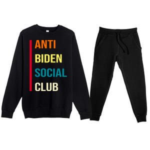 Anti Biden Social Club Pocket Logo Premium Crewneck Sweatsuit Set