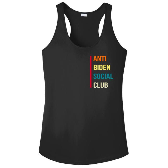 Anti Biden Social Club Pocket Logo Ladies PosiCharge Competitor Racerback Tank