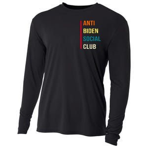 Anti Biden Social Club Pocket Logo Cooling Performance Long Sleeve Crew