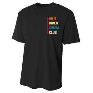 Anti Biden Social Club Pocket Logo Performance Sprint T-Shirt