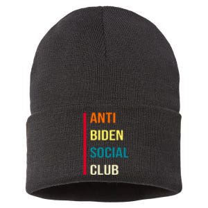 Anti Biden Social Club Pocket Logo Sustainable Knit Beanie