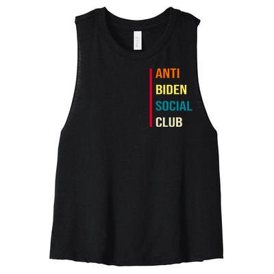 Anti Biden Social Club Pocket Logo Women's Racerback Cropped Tank