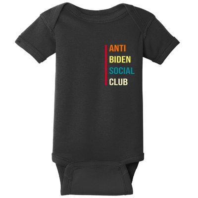Anti Biden Social Club Pocket Logo Baby Bodysuit