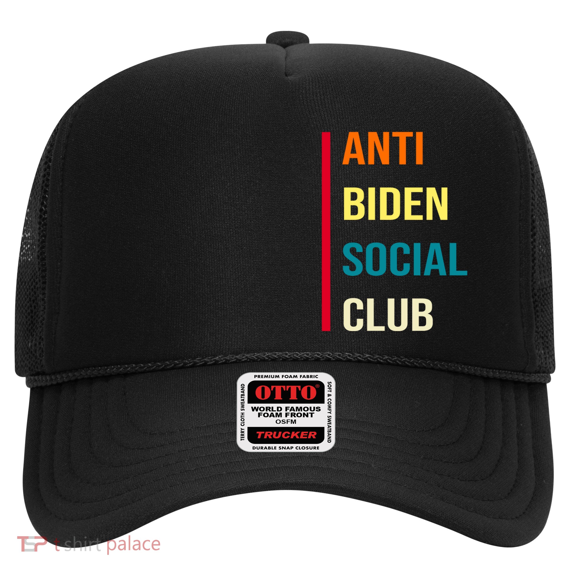 Anti Biden Social Club Pocket Logo Trucker Hat