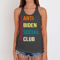 Anti Biden Social Club Pocket Logo Women's Knotted Racerback Tank