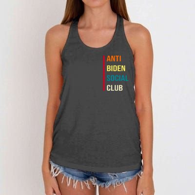 Anti Biden Social Club Pocket Logo Women's Knotted Racerback Tank