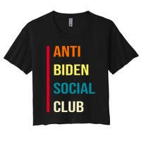 Anti Biden Social Club Pocket Logo Women's Crop Top Tee