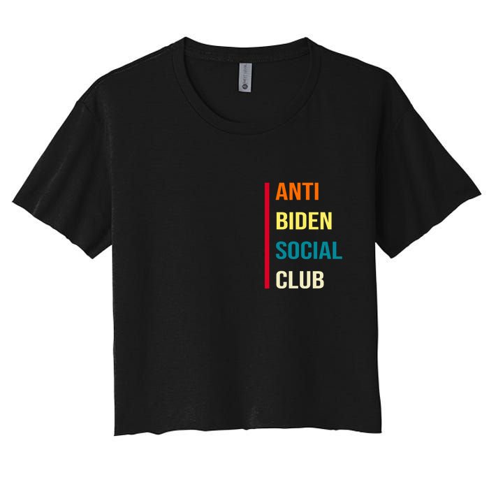 Anti Biden Social Club Pocket Logo Women's Crop Top Tee