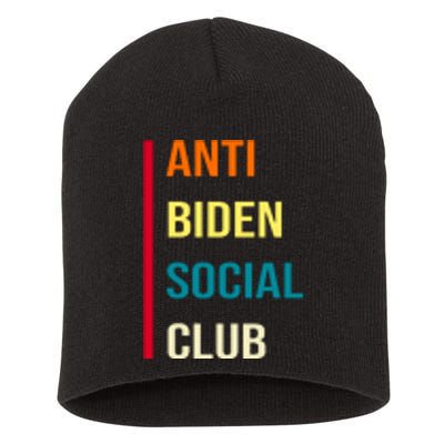 Anti Biden Social Club Pocket Logo Short Acrylic Beanie