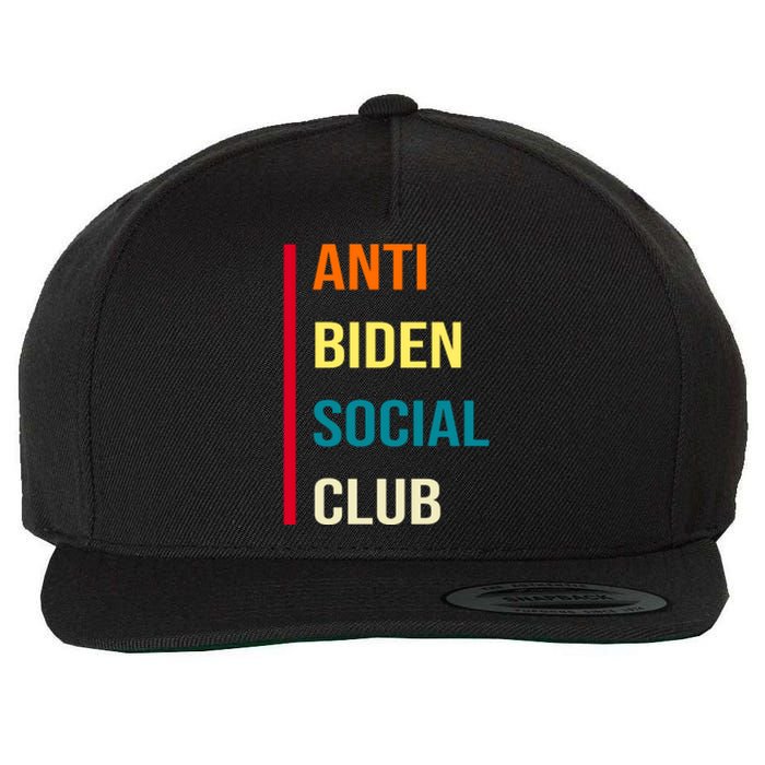 Anti Biden Social Club Pocket Logo Wool Snapback Cap