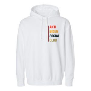 Anti Biden Social Club Pocket Logo Garment-Dyed Fleece Hoodie