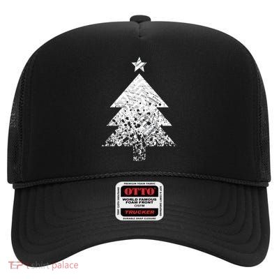 Abstract Big Christmas Tree High Crown Mesh Back Trucker Hat