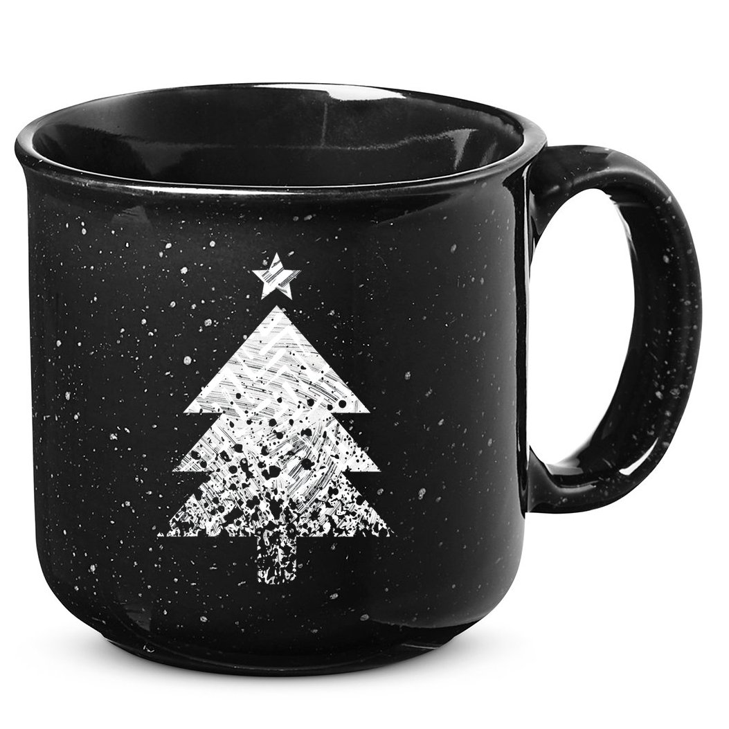 Abstract Big Christmas Tree 15oz Campfire Ceramic Mug