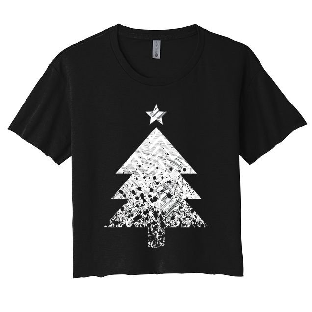 Abstract Big Christmas Tree Crop Top
