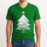 Abstract Big Christmas Tree V-Neck T-Shirt