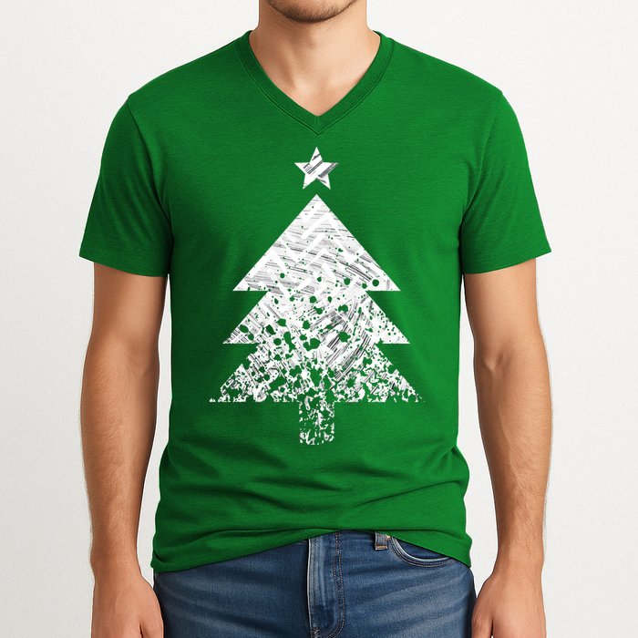 Abstract Big Christmas Tree V-Neck T-Shirt