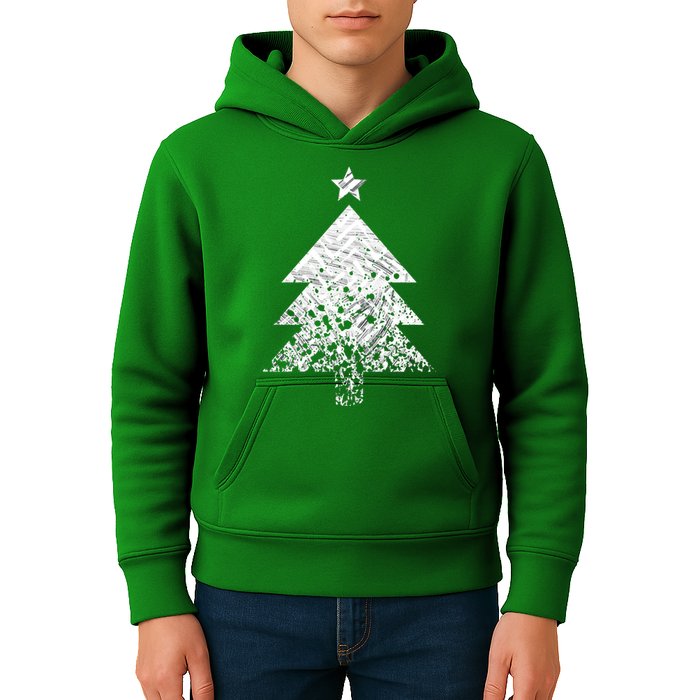 Abstract Big Christmas Tree Kids Hoodie