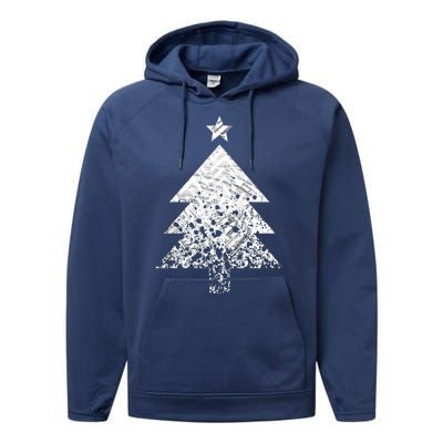 Abstract Big Christmas Tree Performance Fleece Hoodie