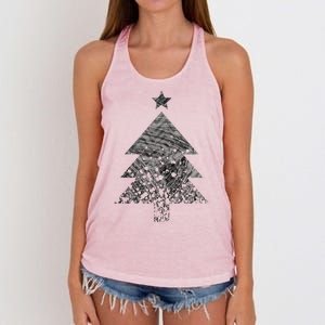 Abstract Big Christmas Tree Women's Knotted Racerback Tank