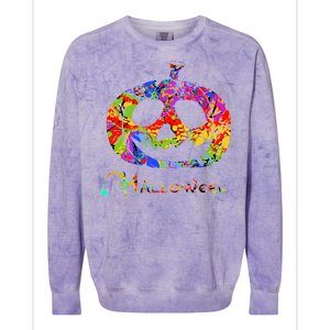 Abstract Halloween Pumpkin Colorblast Crewneck Sweatshirt