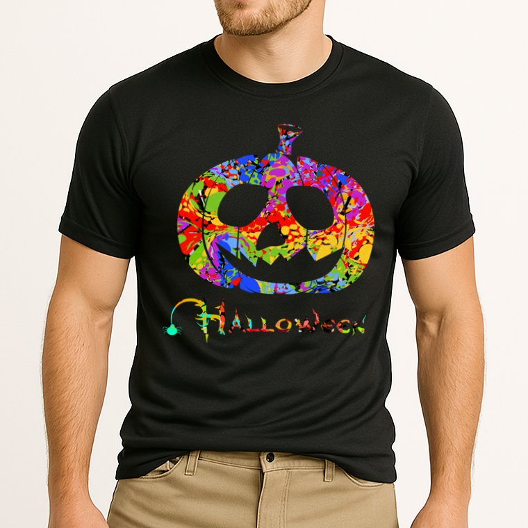 Abstract Halloween Pumpkin Cooling Performance Crew T-Shirt