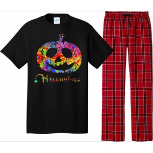 Abstract Halloween Pumpkin Pajama Set