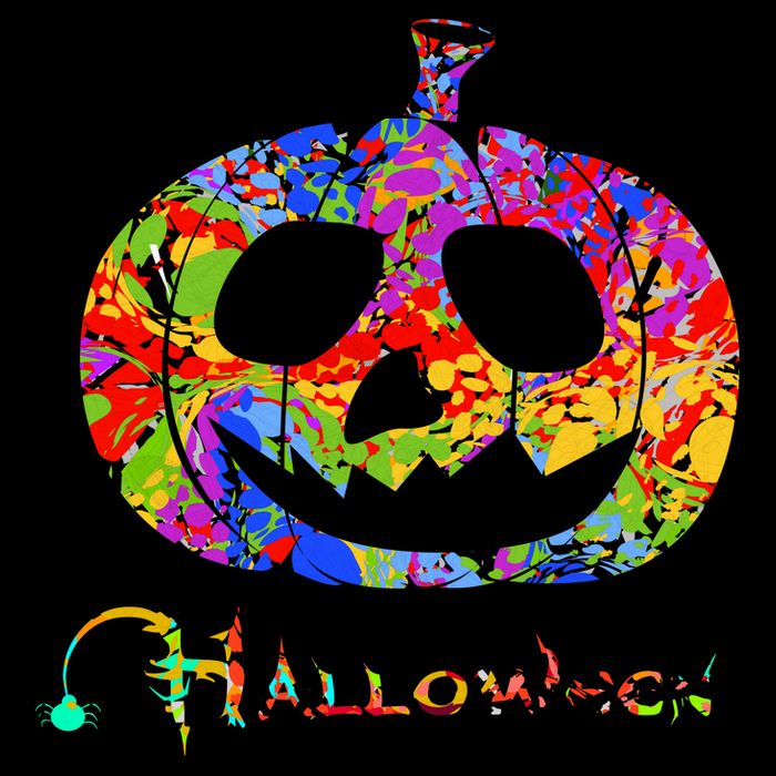 Abstract Halloween Pumpkin Flat Bill Trucker Hat