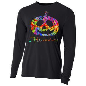 Abstract Halloween Pumpkin Cooling Performance Long Sleeve Crew