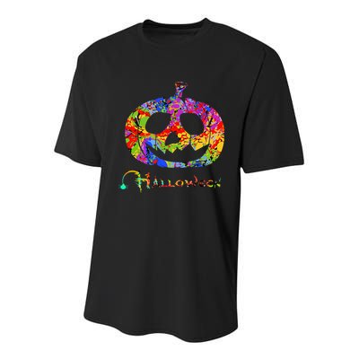 Abstract Halloween Pumpkin Youth Performance Sprint T-Shirt