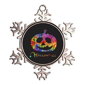 Abstract Halloween Pumpkin Metallic Star Ornament