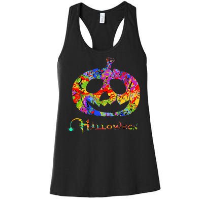 Abstract Halloween Pumpkin Women's Racerback Tank