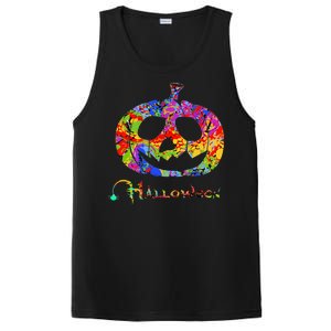 Abstract Halloween Pumpkin PosiCharge Competitor Tank