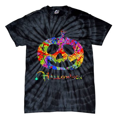 Abstract Halloween Pumpkin Tie-Dye T-Shirt