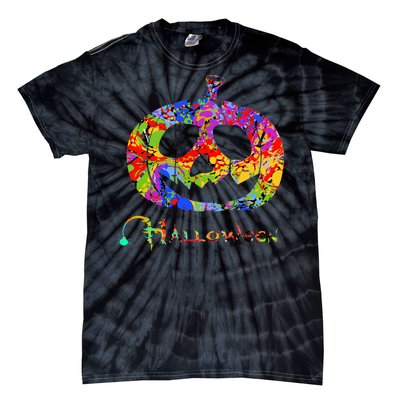 Abstract Halloween Pumpkin Tie-Dye T-Shirt