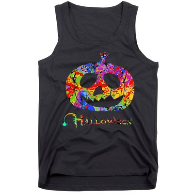 Abstract Halloween Pumpkin Tank Top