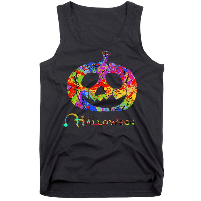 Abstract Halloween Pumpkin Tank Top