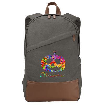Abstract Halloween Pumpkin Cotton Canvas Backpack