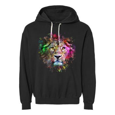 Abstract Lion Garment-Dyed Fleece Hoodie
