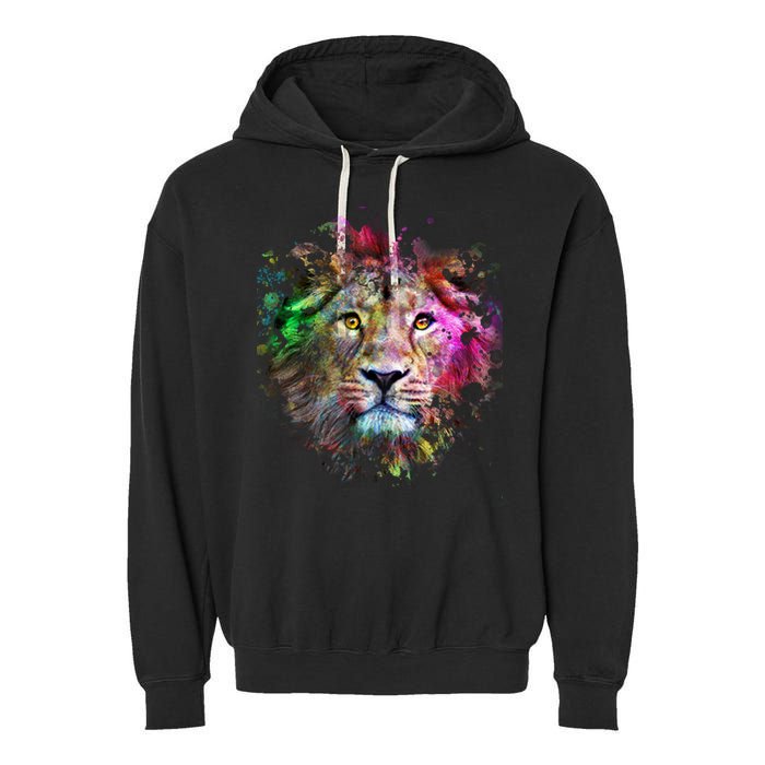 Abstract Lion Garment-Dyed Fleece Hoodie