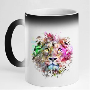 Abstract Lion 11oz Black Color Changing Mug