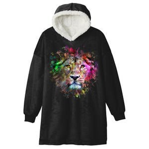 Abstract Lion Hooded Wearable Blanket