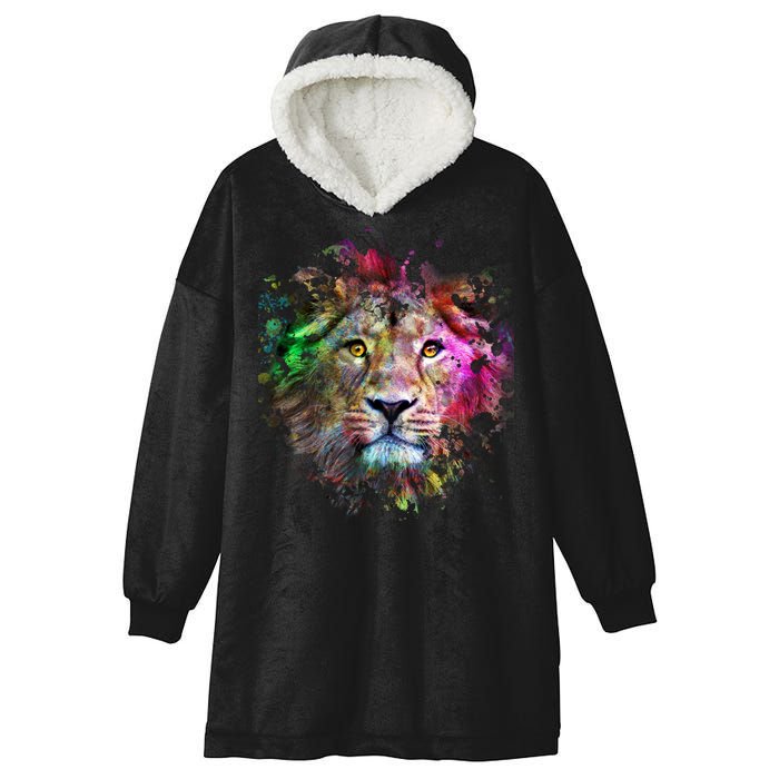 Abstract Lion Hooded Wearable Blanket