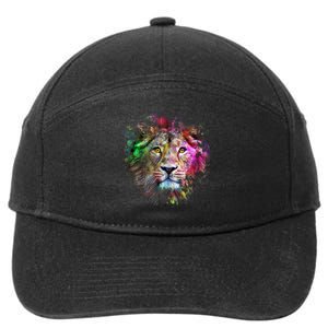 Abstract Lion 7-Panel Snapback Hat