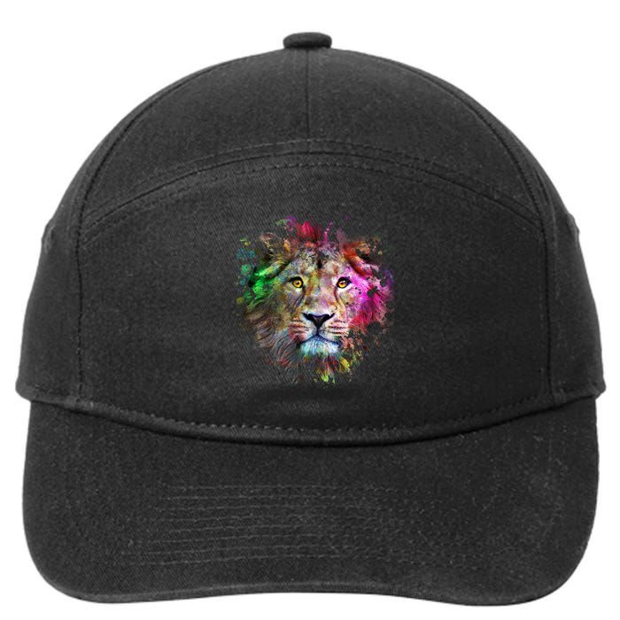 Abstract Lion 7-Panel Snapback Hat